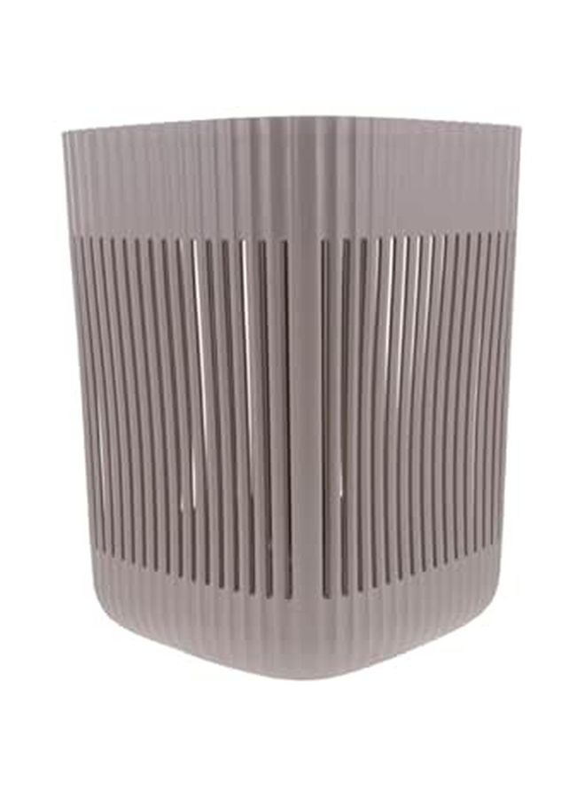 Ventilated Large Gray Plastic Wastebasket Hollow Design Trash Can for Home Office Bathroom - Image 1
