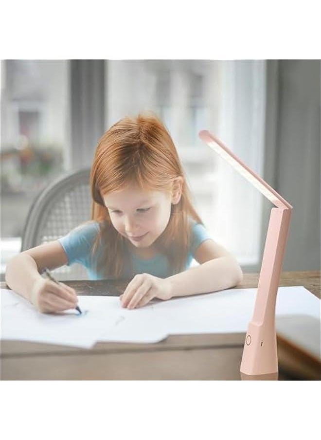LED Desk Lamp Cordless Lamp with 3 Lighting Modes Foldable Portable Cordless Reading Lamp for Home Office Dormitory Night Light Rechargeable Small Desk Lamp