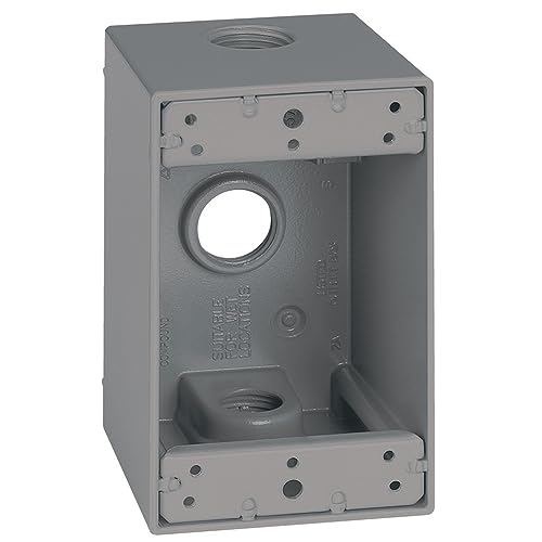 Sigma Electric, Gray Sigma Engineered Solutions Weatherproof 14255 1/2-Inch 3 Hole 1-Gang Deep Box, Size - Image 1