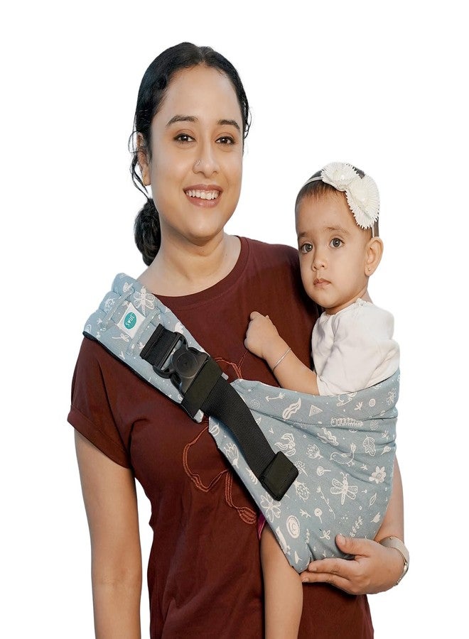 SOULSLINGS حاملة أطفال سولسلينغز إمبو ذات مشبك للخصر - قطن 100% - لون فروست | حاملة أطفال | حاملة أطفال خفيفة الوزن | قابلة للتعديل من 6 إلى 30 شهرًا (حتى 20 كجم) - Image 1