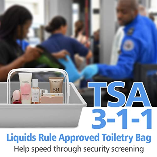 PACKISM Clear Toiletry Bag, 5 Pack TSA Approved Toiletry Bag Quart Size Bag, Travel Makeup Cosmetic Bag for Women Men, Carry on Airport Airline Compliant Bag, White, Yellow, Blue, Purple, Pink… - Image 3