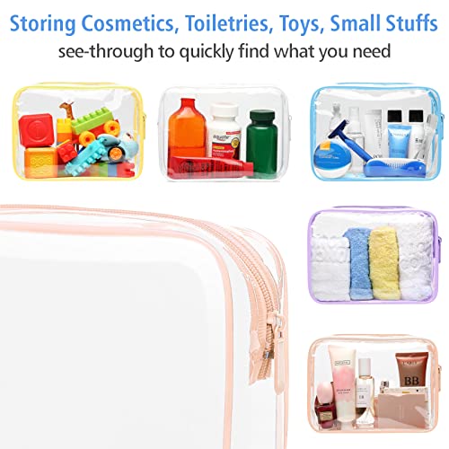 PACKISM Clear Toiletry Bag, 5 Pack TSA Approved Toiletry Bag Quart Size Bag, Travel Makeup Cosmetic Bag for Women Men, Carry on Airport Airline Compliant Bag, White, Yellow, Blue, Purple, Pink… - Image 5