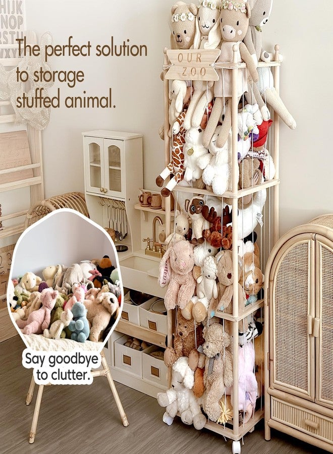 Mloong Stuffed Animal Storage, Wood Stuffed Animal Zoo Storage,Space Save Toy Organizer, Extra Large Capacity Plush Toy Cage,Stuffed Animal Holder,Gift for Nursery Playroom Kidroom Bedroom-54 inch - Image 3