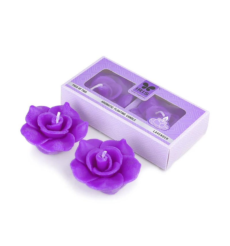 Iris Homefragrances Aromatic Floating Candle- Pack of 2- Lavneder- 40g Each(Set of 2) (Lavender) - Image 1