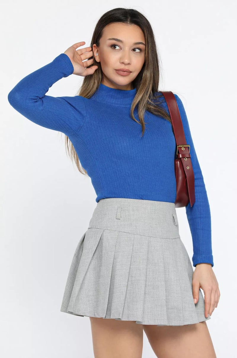 Gülseli Half Turtleneck Ribbed Body Blouse - Image 2