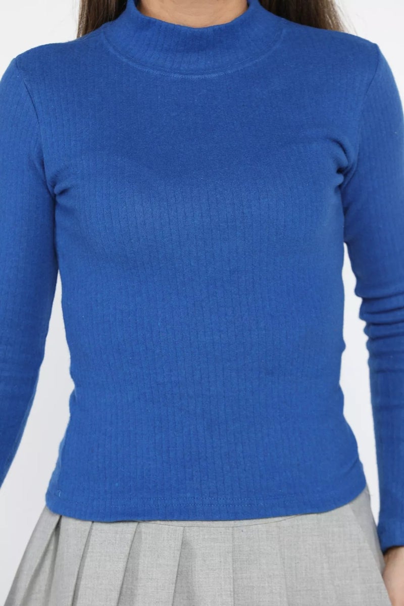 Gülseli Half Turtleneck Ribbed Body Blouse - Image 4