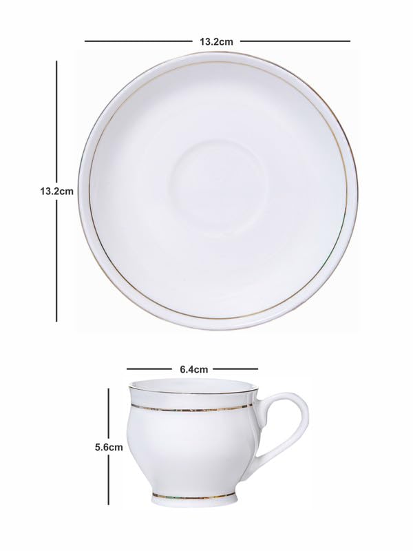 Sonaki Sonaki Bone China TeaCoffee Cup Saucer Set of 12pcs SCORPIOGLINEH001  - Image 4