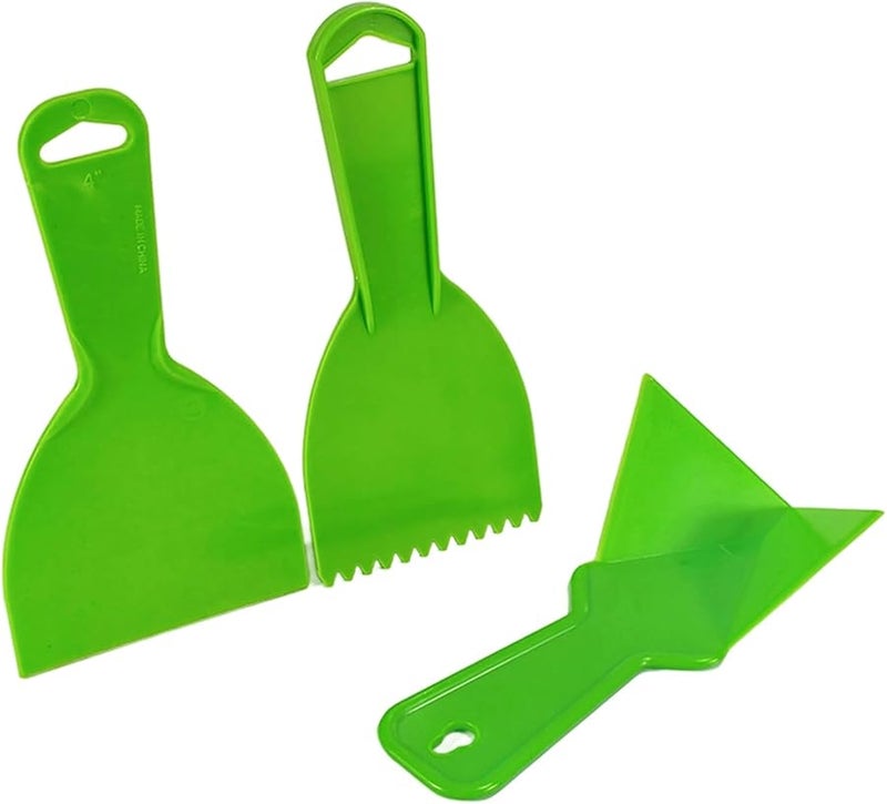 3 Piece Wall Scraper Tool Set with Corner Trowel for Spackle Application and Paint Removal - Image 1