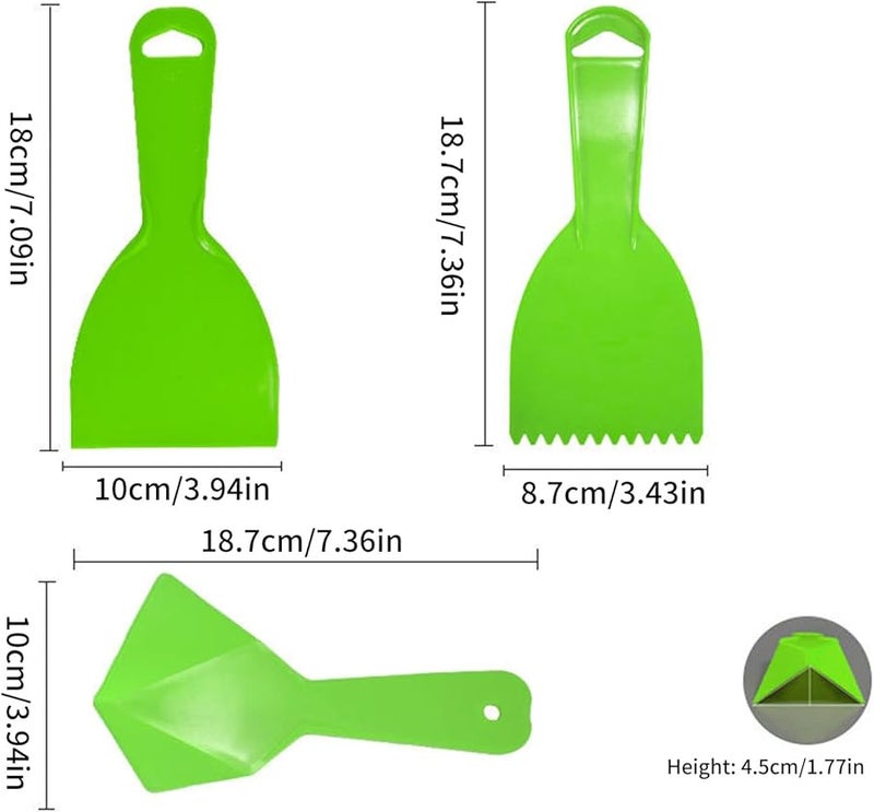 3 Piece Wall Scraper Tool Set with Corner Trowel for Spackle Application and Paint Removal - Image 5