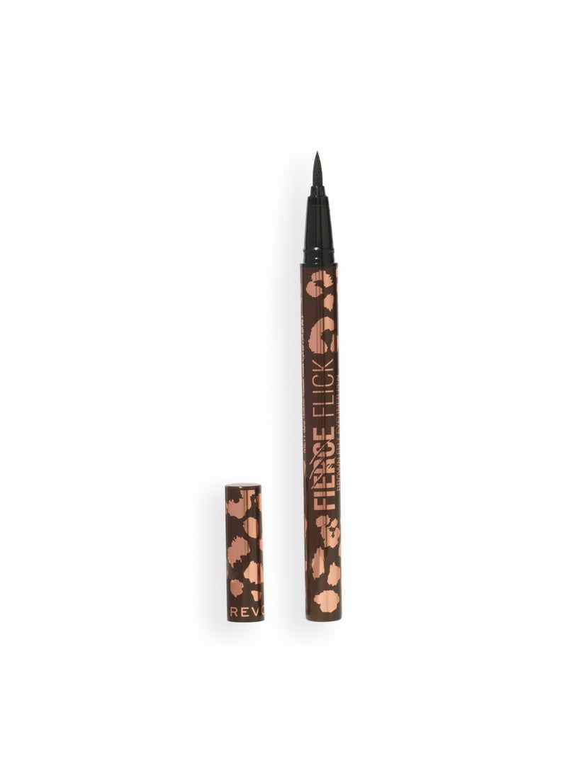 REVOLUTION Makeup Revolution Fierce Flick Felt Tip Eyeliner Pen – Mocha Brown - Image 2
