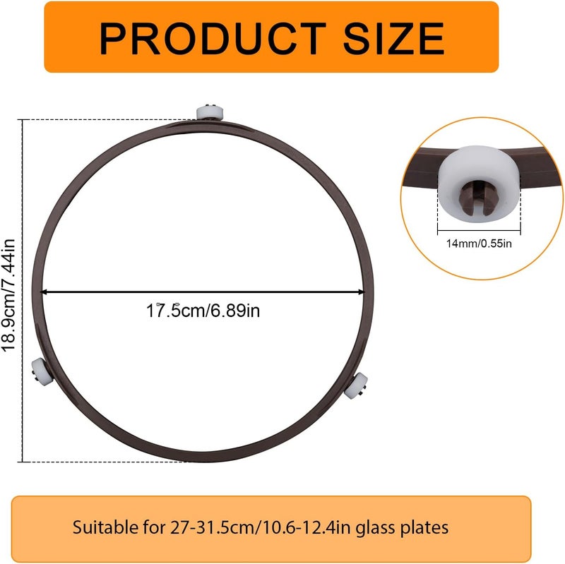 lasuroa Replacement Microwave Turntable Ring 7.5" Heavy Duty Rotating Plastic Inner Ring with 14mm Wheels Universal Glass Tray Holder Microwave Turntable Accessories Repeated use trusted quality - Image 2