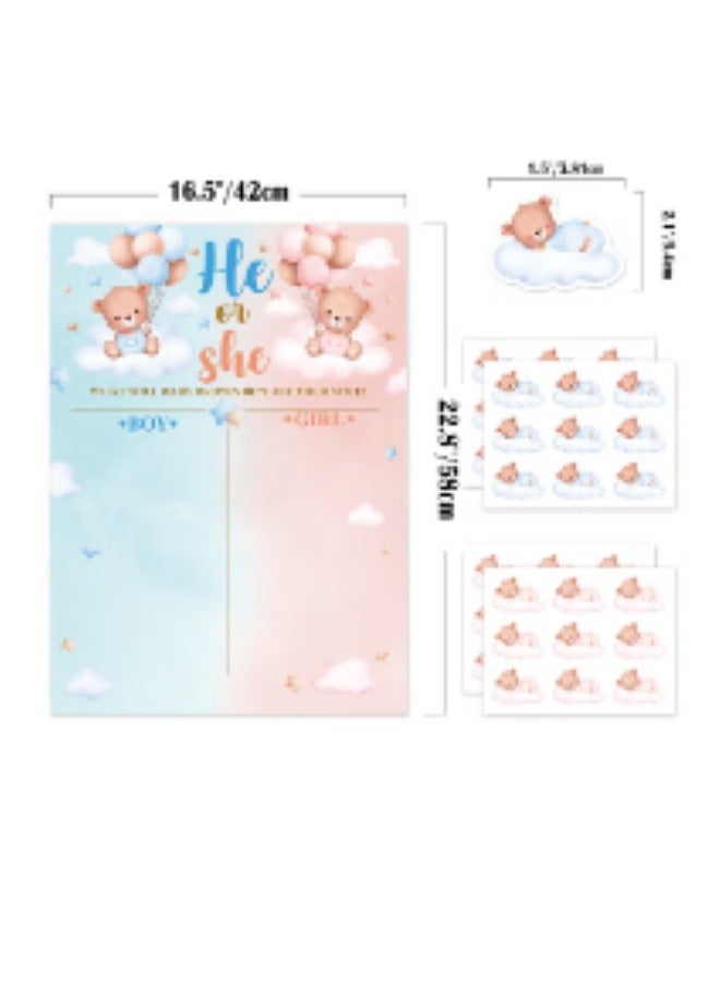 Yellow Friday Sale! Baby Gender Reveal Board Kit – With Stickers, Baby Shower Voting Poster Games - Image 2