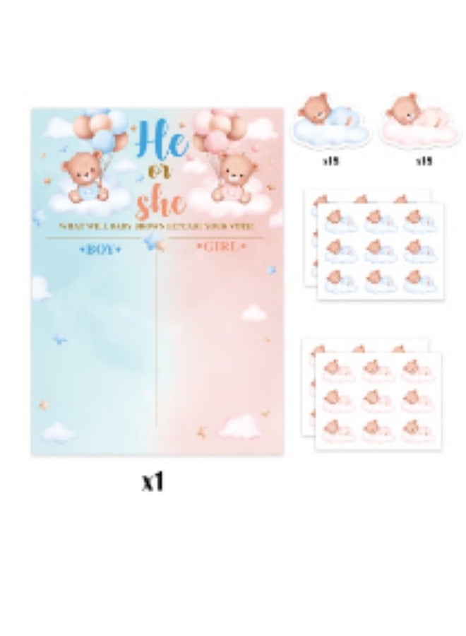 Yellow Friday Sale! Baby Gender Reveal Board Kit – With Stickers, Baby Shower Voting Poster Games - Image 3