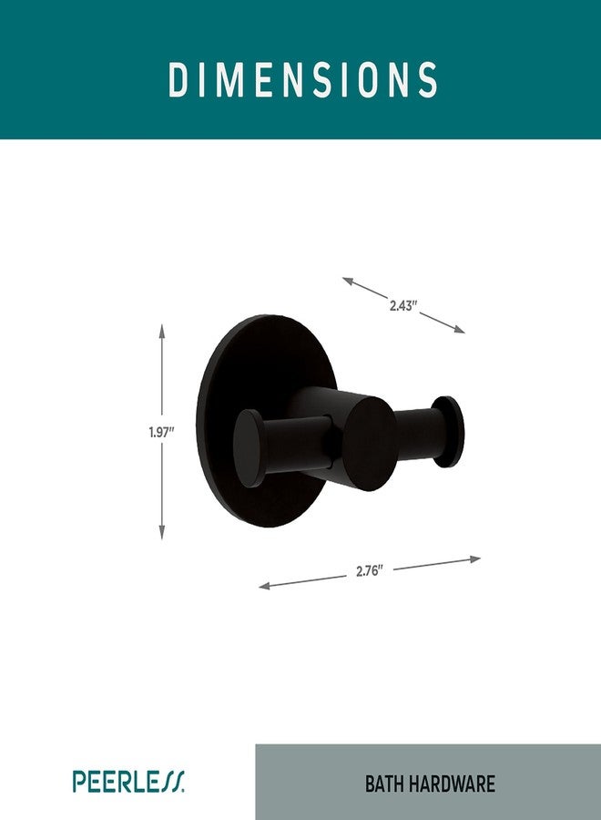 Peerless PA547-BL Precept Double Towel Hook, Matte Black - Image 3