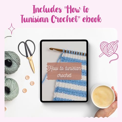 KnitPal 16-inch(40cm) Tunisian Crochet Hooks Set with Cable (3 Free Patterns), for Baby Afghan Blankets,14 US Sizes from D to O (3-12mm) - Image 5
