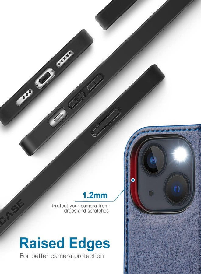 OCASE for iPhone 13 Case, Premium PU Leather iPhone 13 Wallet Case Flip Phone Cover with[TPU Inner Shell][RFID Blocking][Card Holder] for the 6.1 Inch 2021 5G,Blue - Image 5
