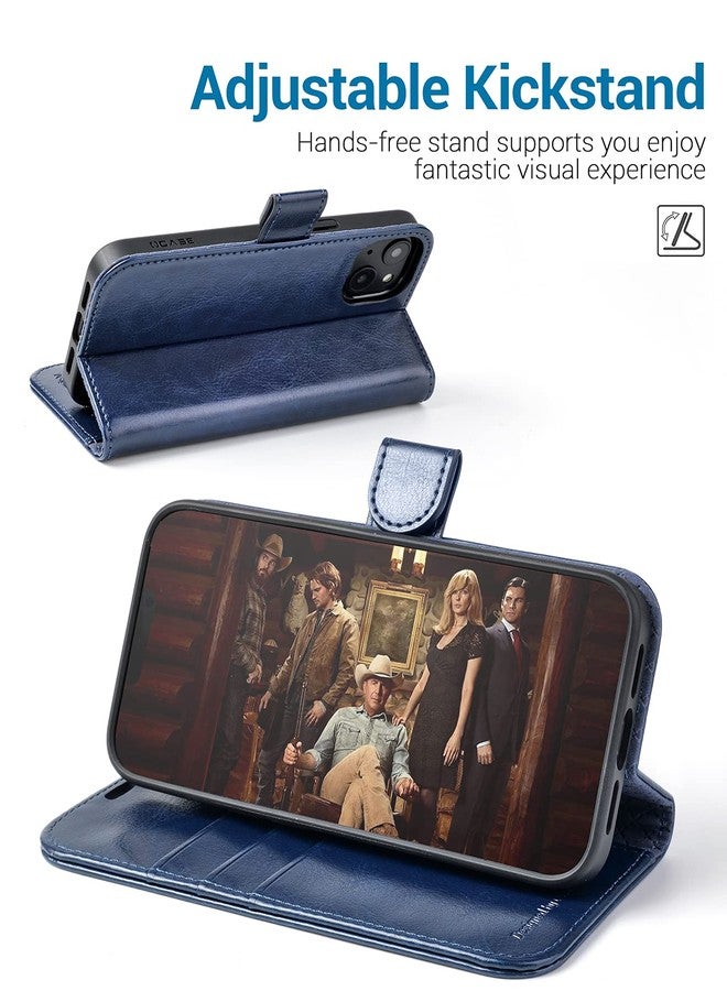 OCASE for iPhone 13 Case, Premium PU Leather iPhone 13 Wallet Case Flip Phone Cover with[TPU Inner Shell][RFID Blocking][Card Holder] for the 6.1 Inch 2021 5G,Blue - Image 4
