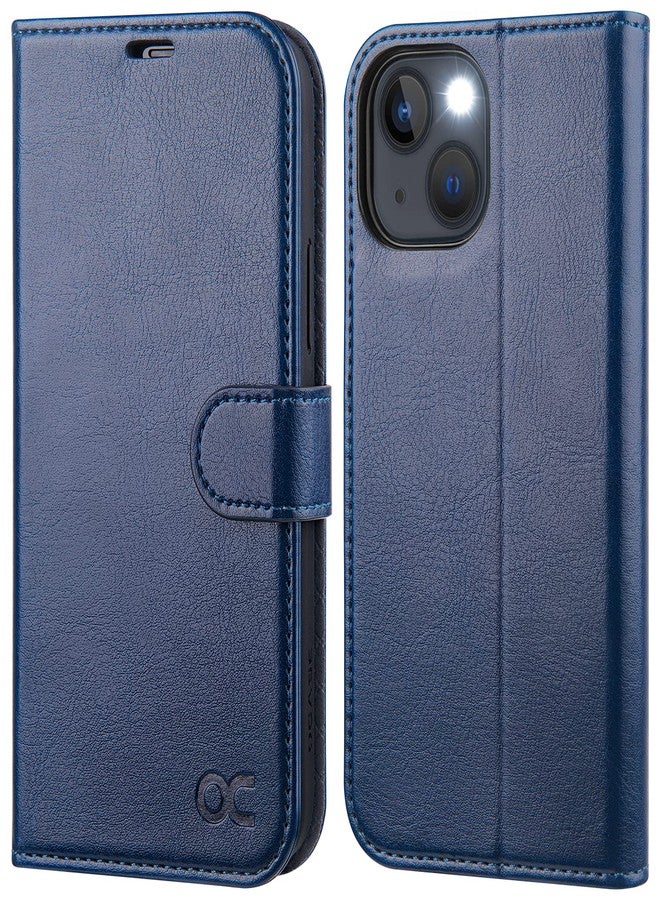 OCASE for iPhone 13 Case, Premium PU Leather iPhone 13 Wallet Case Flip Phone Cover with[TPU Inner Shell][RFID Blocking][Card Holder] for the 6.1 Inch 2021 5G,Blue - Image 1