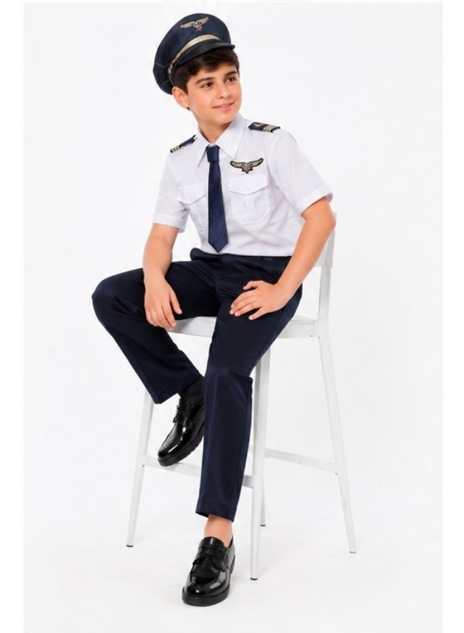 costumax Pilot uniform with white shirt for boys - Image 1