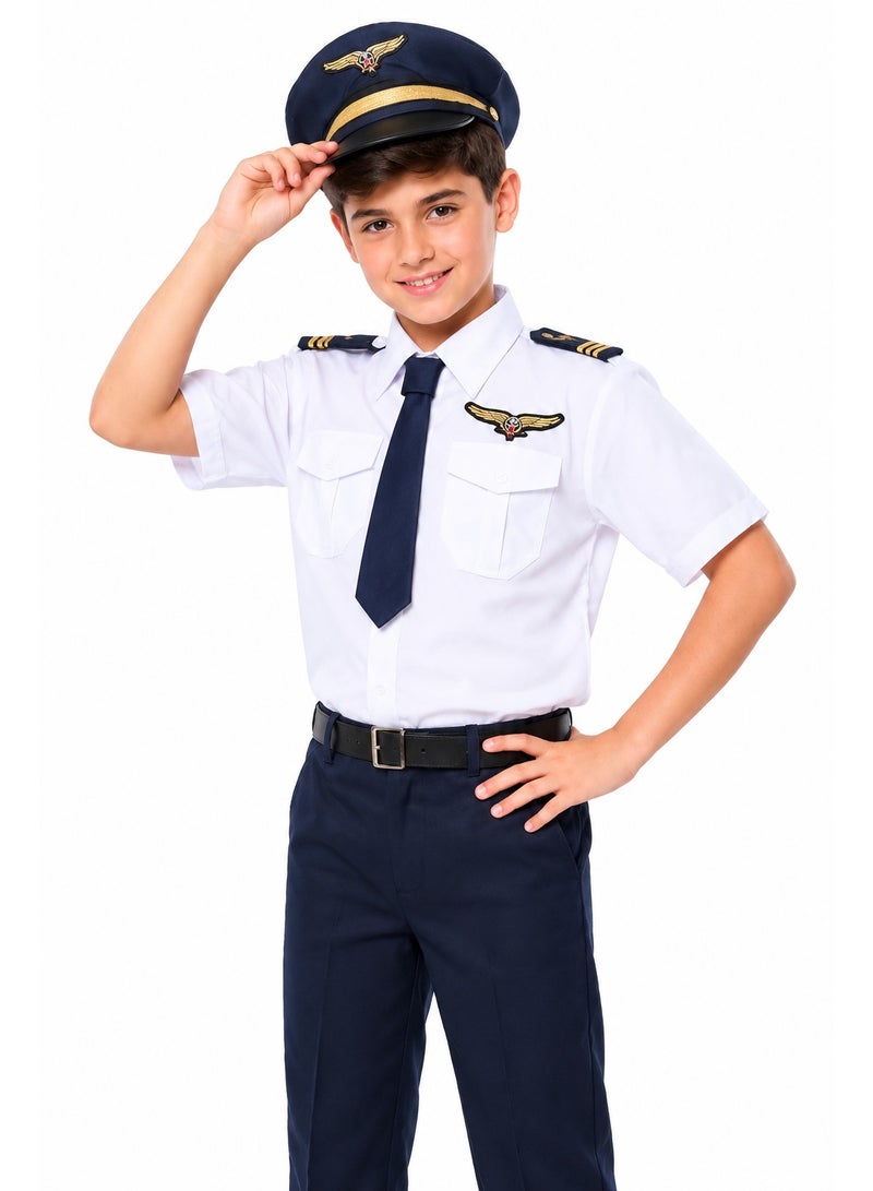 costumax Pilot uniform with white shirt for boys - Image 1