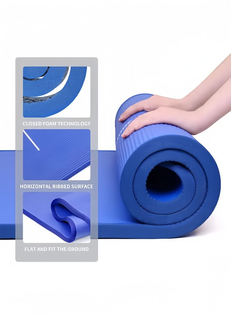 Nariele Yoga Mat Non-Slip Eco Friendly NBR All-Purpose 10mm Thick Exercise Mat High Density Anti-Tear Pilates Mat with Carrying Strap for Yoga Pilates and Gymnastics - Image 4