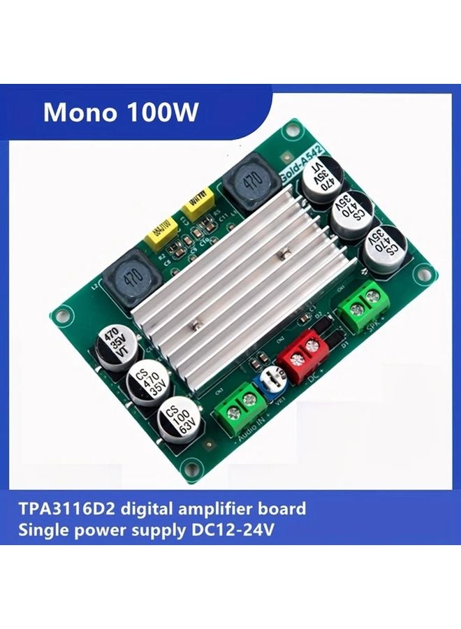 2pcs TPA3116D2 Digital Audio Amplifier Board Single Channel 100W DC 12 24V Power - Image 2