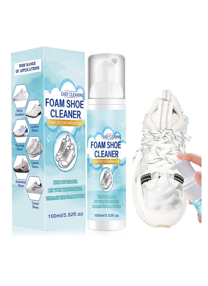 Excefore - Shoe Cleaning Kit, 100ml White Shoe Cleaner, Shoe Cleaner Sneakers Kit Removes Dirt and Stain, Sneaker Cleaning kit for White Shoes, Suede, Leather, Knit, Boots, Canvas, Fabric - Image 1