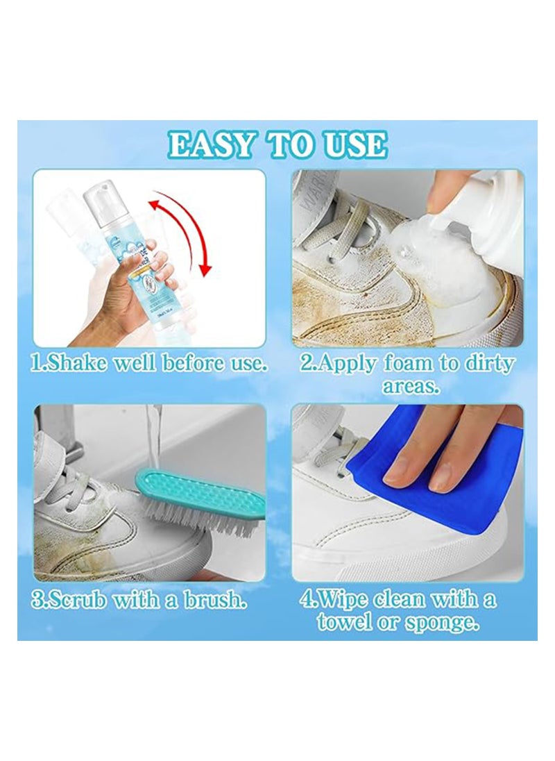 Excefore - Shoe Cleaning Kit, 100ml White Shoe Cleaner, Shoe Cleaner Sneakers Kit Removes Dirt and Stain, Sneaker Cleaning kit for White Shoes, Suede, Leather, Knit, Boots, Canvas, Fabric - Image 1