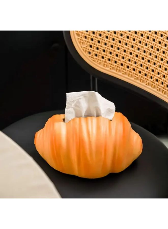 صندوق المناديل السيراميك على شكل كرواسون بالكريمة، ملمس واقعي، ديكور الحمام وغرفة المعيشة - Image 5