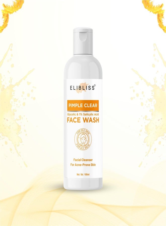 ELIBLISS Acne Face Wash with Salicylic Acid 1% & Glycolic | Oil Control & Pimple Removal Cleanser for Men & Women | 100ml - Image 5