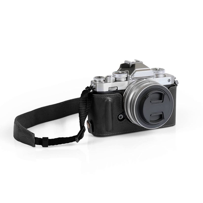 MegaGear MG2016 Ever Ready Genuine Leather Camera Half Case Compatible with Nikon Z fc Black - Image 2