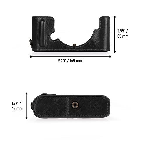 MegaGear MG2016 Ever Ready Genuine Leather Camera Half Case Compatible with Nikon Z fc Black - Image 3
