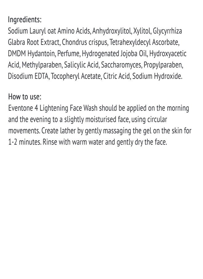 PharmaHealth - Eventone 4 Lightning, Whitening Face Wash - Advanced Whitening & Glow Cleanser for Radiant Skin, 100ml - Image 1