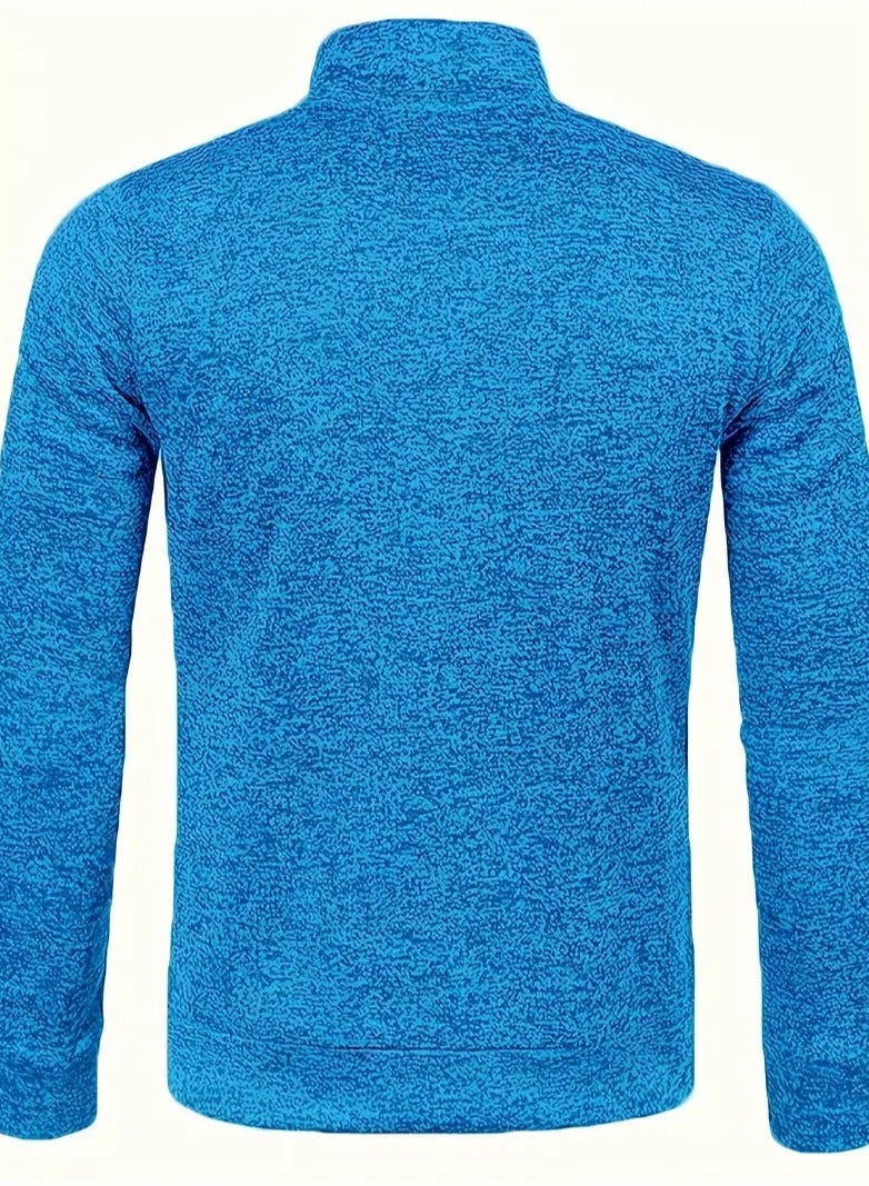 NIBEMINENT Autumn And Winter Men's Neckline Zipper Sweater Sleeve Light Fleece Stylish Top Sweater Coat - Image 3