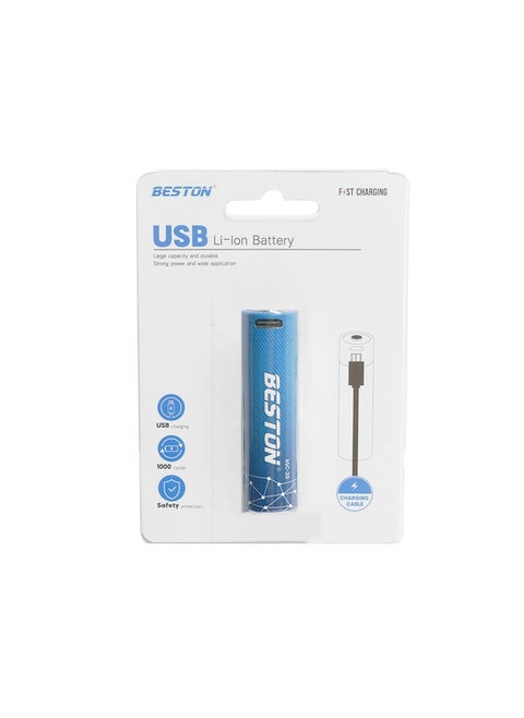 Beston 3.7V 18650 Rechargeable Lithium Battery Type C - Pack of 1
