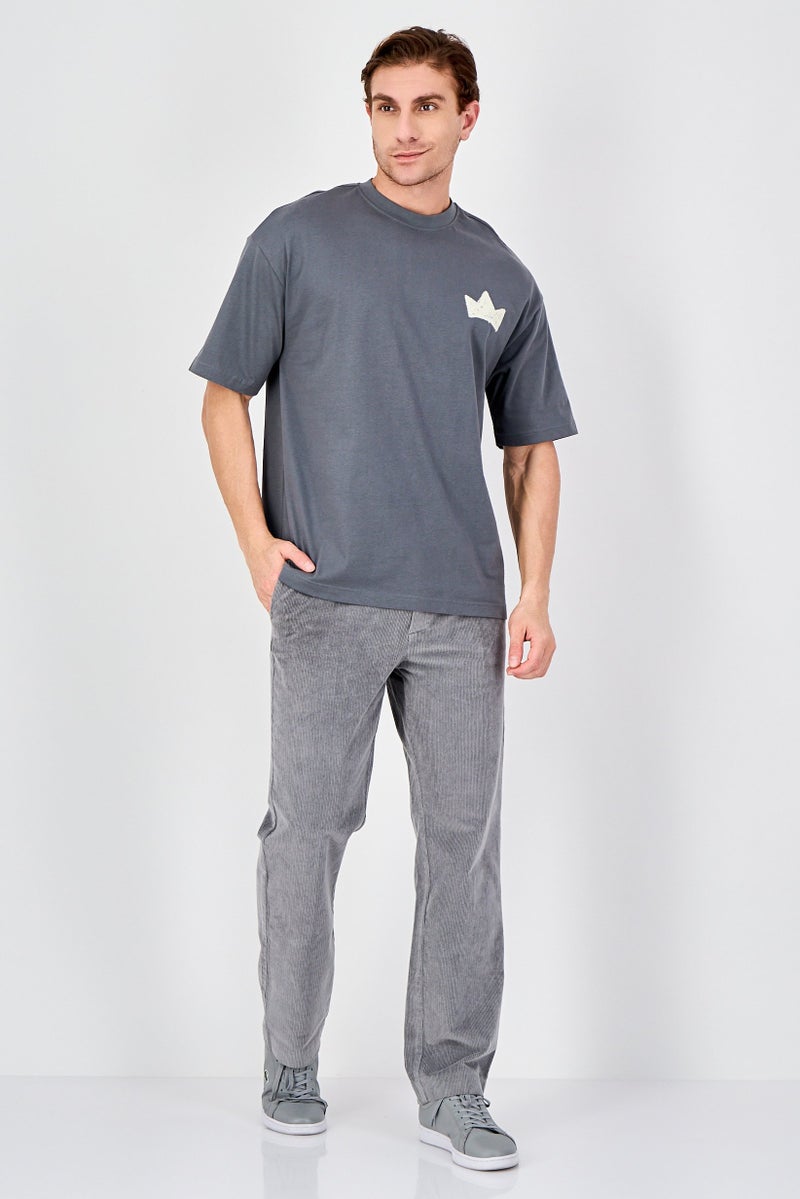 Ketch Men Crew Neck Short Sleeve Graphic Print T-Shirt, Grey - Image 4