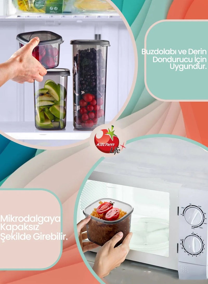 Farika Porselen 32-Piece 4-Size Plastic Container Set (10x1750ml-10x1200ml-6x550ml-6x400)  - Image 2