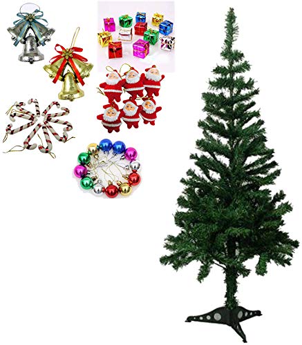 Evisha 4 feet Long Artificial XMass Christmas Tree and 42 pcs Hangings Ornaments - Image 1