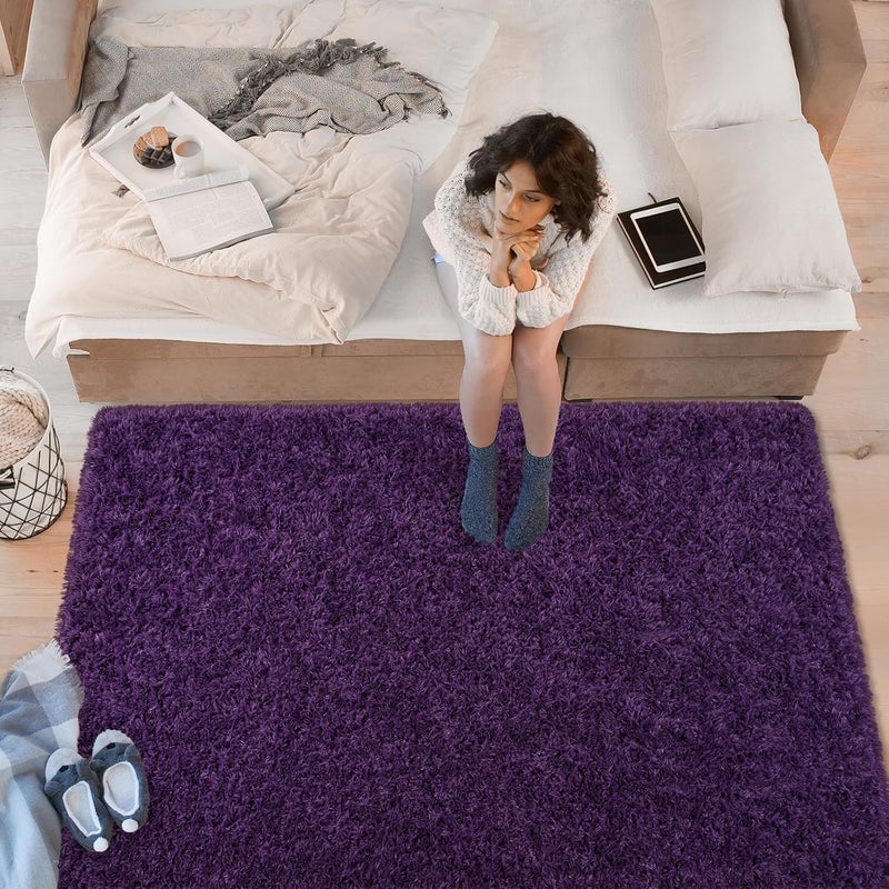 Softlife Rugs for Bedroom 4x5.3 Feet Purple Area Rug for Living Room Super Soft Shaggy Rugs for Dorm Fluffy Fuzzy Carpets Long Plush Bedside Rug Nursery Girls Boys Kids Room Home Christmas Decoration - Image 3