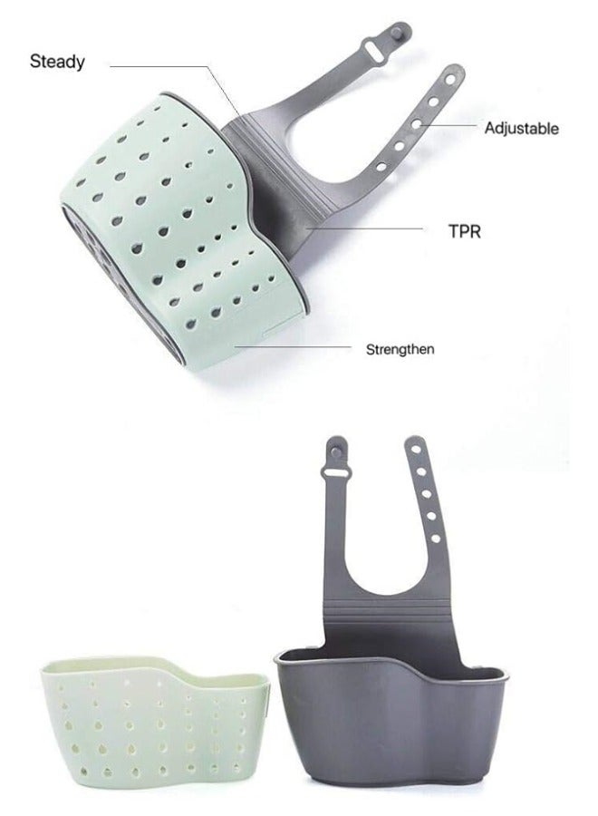 Home Kitchen Hanging Baskets Draining Board Suction Cup Bathroom Storage Tools Wash Basin Holder Double Decker Soap Sponge Shelf Kitchen Organiser Wash Basin Accessories - Image 5