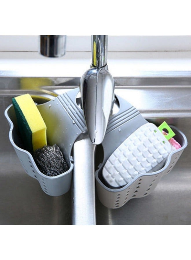 Home Kitchen Hanging Baskets Draining Board Suction Cup Bathroom Storage Tools Wash Basin Holder Double Decker Soap Sponge Shelf Kitchen Organiser Wash Basin Accessories - Image 4