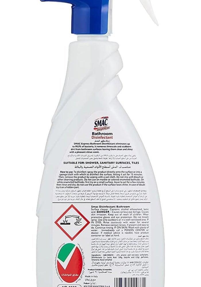 Smac Express Bathroom Disinfectant Spray (650ml x 2) - Image 3