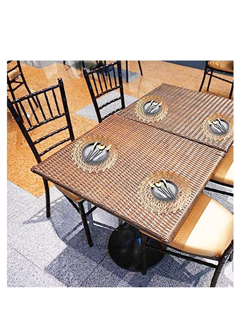 SYOSI 4 Pieces Dining Room Hollow Table Mat, Dining Table Decorative Meal Mat, Kitchen Vinyl Placemats, Non Slip Insulation and Easy to Clean, for Dinner Party, Thanksgiving Day, Wedding (Gold) - Image 4