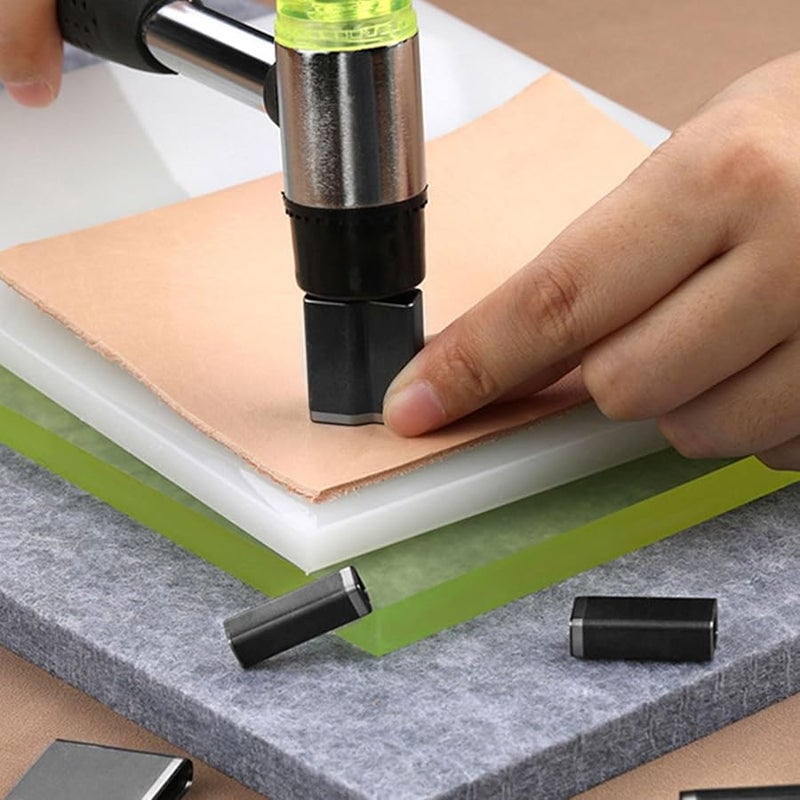 Leather Carving And Stamping Tool Set With Hammer Four Types Of Pads And Cutting Mat - Image 5