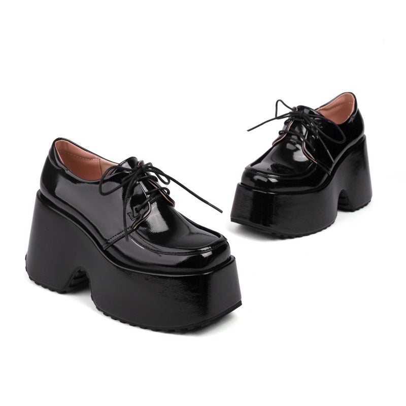 Funds Spring 2024 Wedge Heel High Heel 40-45 Plus Size Front Lace Style Ladies Shoes - Image 1