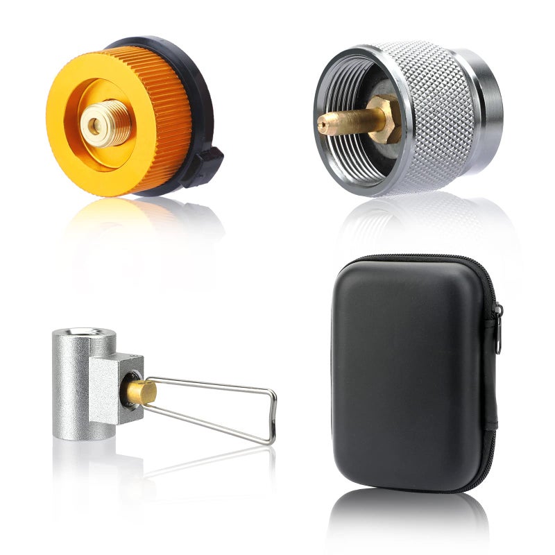 SAN LIKE 3pcs Camping Stove Adapter Butane Canister Adapter Refill Adapter EN417 Lindal Valve Canister Shifter Propane Adapter Isobutane Fuel Canister with Exhaust Air Pressure Button - Image 1