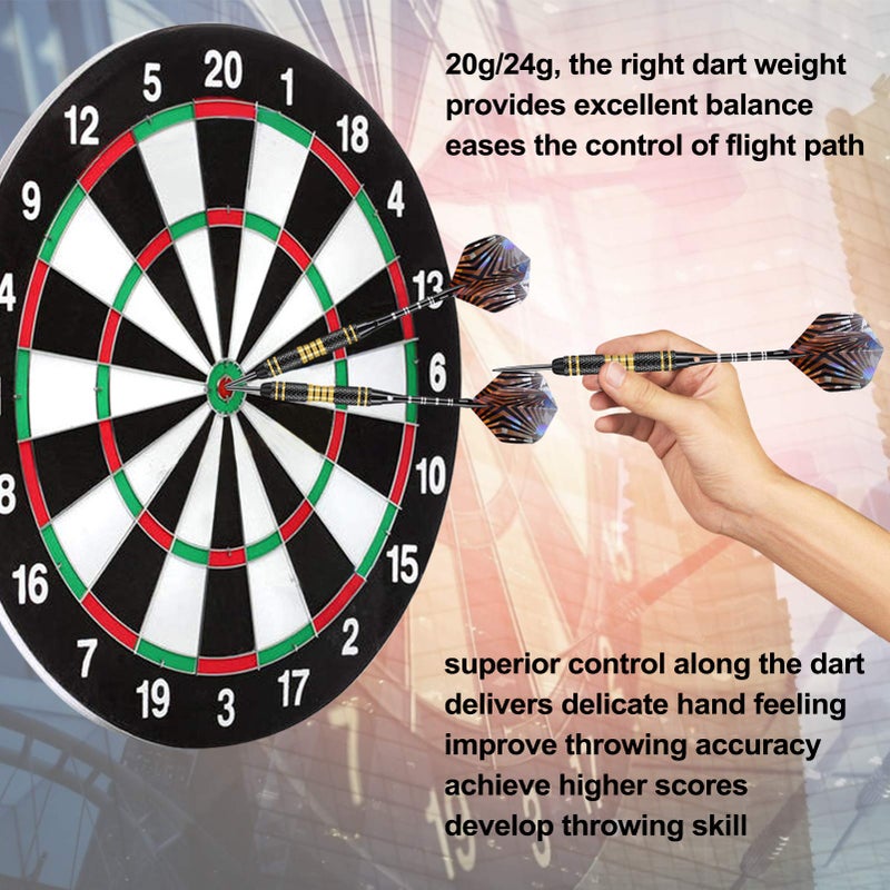 LANNEY Darts Metal Tip Set, 20 Grams and 24 Grams Steel Tip Darts Set, Professional Metal Tipped Darts with Sharpener Tool Kit, Aluminum Shafts, Brass Barrels, Carrying Case, Extra Flights, Dart Accessories - Image 2