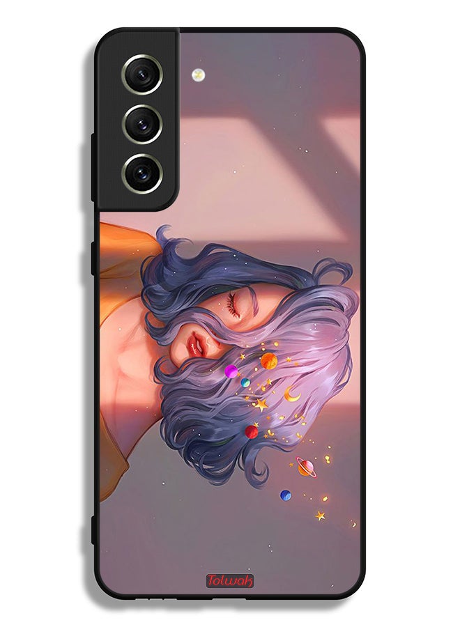 Tolwak Samsung Galaxy S21 FE 5G Protective Case Cover Girl And Space Art - Image 3