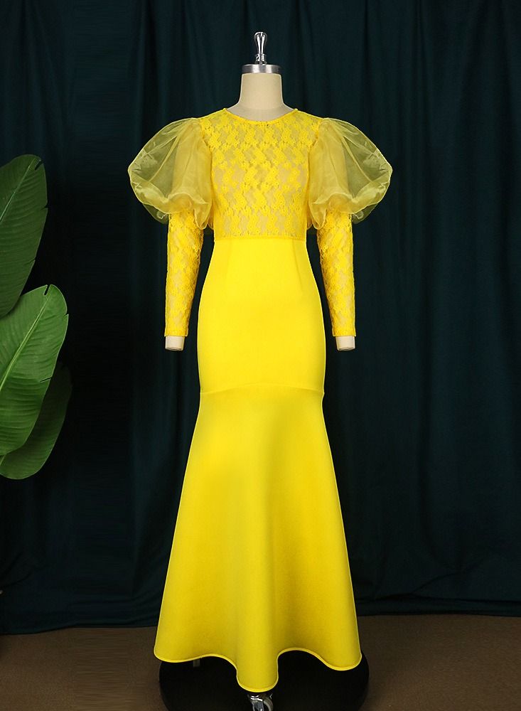 Loquat Fashionable And Generous Dress Yellow  - Image 1