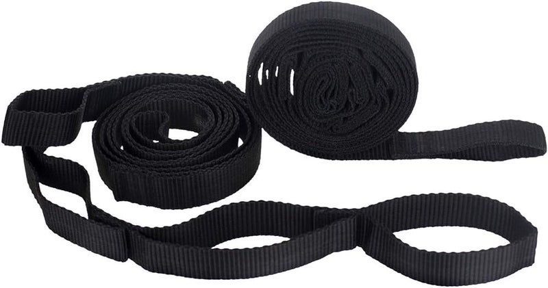 RICH 2Pcs Hammock Straps - Hammock Tree Straps Set,No Stretch Suspension System Kit,200cm Adjustable Outdoor Tree Hanging Yoga Tied Rope Belt for Camping Hiking - Image 1